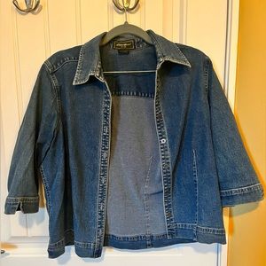 Eddie Bauer petite 3/4 sleeve jean jacket